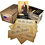 30 Pack Bulk US Pocket Constitution Booklet, The Bill of Rights & Declaration of Independence & Amendments, 30 Pk Mini We The People Bookmarks, American History Patriotic Gift Set, Made in USA (30)