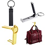 3 Pieces Instant Bag Hook Bag Hanger Collection, Purse Handbag Hook Hanger Holder Mobile Phone Holder Foldable Stylish Swivel Hanger for Table Desk, Women's Handbag Storage Folding Table Hook