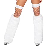 Moonight Women's Furry Fuzzy Leg Warmers (White)