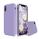 SURPHY Silicone Case Compatible with iPhone XR Case 6.1 inches, Soft Liquid Silicone Shockproof Phone Case (with Microfiber Lining) Compatible with XR (2018) 6.1 inches （Light Purple）