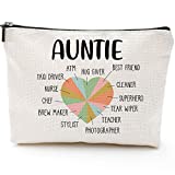 Funny Aunt gifts,Auntie gifts from Niece,Nephew,Best Aunt Gifts,Makeup Bag, Make Up Pouch,Unicorn , Funny Handle Bag,🏆 Prize for Aunt