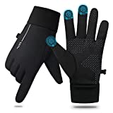 Winter Running Gloves for Men Women - MixcMax Anti-Slip Touch Screen Gloves Lightweight Cold Weather Warm Sports Gloves with Anti-Lost Buckle for Hiking Driving Cycling Working (L)