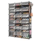 Aeitc 72 Pairs Shoe Rack Organizer Shoe Organizer Expandable Shoe Storage Cabinet Narrow Standing Stackable Space Saver Shoe Rack for Entryway, Hallway and Closet,48"x12"x72"