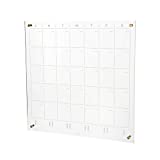 russell+hazel Acrylic Monthly Wall Calendar, Clear and Gold-Tone, Includes Wet Erase Markers and Mounting Hardware, 24” x 24” x .25”, Model Number: 44624