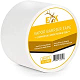 ELK Vapor Barrier Tape Moisture Barrier Seam and Seal Adhesive for Crawlspace Encapsulations, Carpet Padding, Masking, Underlayment or Marine Use, Waterproof 9 Mil Poly Tape (4 Inch x 180 Feet, White)