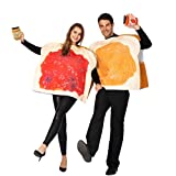 Peanut Butter and Jelly PBJ Costume Adult Couple Set w/one Peanut Butter Plush and One Jelly Plush for Halloween