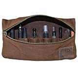 Hide & Drink, Waxed Canvas Vape Pen Accessories Kit Pouch Holder, Secure Fit, Cord Storage G Pen Soft Travel Bag Handmade Includes 101 Year Warranty :: Honey Bourbon (Accessories not included)