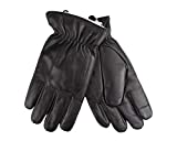 Dockers Men's Leather Gloves with Smartphone Touchscreen Compatibility, Black Lucas, Large