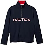 Nautica Men's Chest Logo 1/4 Zip Fleece Sweatshirt, Navy, X-Large