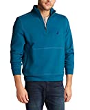Nautica Men's Classic Fit Quarter-Zip Fleece Pullover, Blue Coral, Large