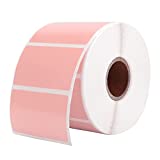 MUNBYN 2.25"x1.25" Direct Thermal Labels, Self-Adhesive Address Shipping Thermal Stickers, BPA&BPS Free Pink Square Label for Thermal Label Printer-1 Roll,1000 Labels