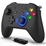 Forty4 Wireless Gaming Controller, Dual-Vibration Joystick Gamepad Computer Game Controller for PC Windows 7/8/10, PS3, Switch- Black