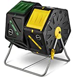 Dual Chamber Compost Tumbler â€“ Easy-Turn, Fast-Working System â€“ All-Season, Heavy-Duty, High Volume Composter with 2 Sliding Doors - (2 â€“ 18.5gallon /70 Liter)