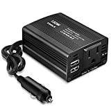 YSOLX 150W Power Inverter DC 12V to 110V AC Converter Car Plug Adapter Outlet Charger for Laptop Computer