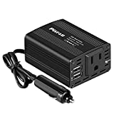 PiSFAU 150W Power Inverter 12V DC to 110V AC Car Plug Adapter Outlet Converter with 3.1A Dual USB AC car Charger for Laptop Computer