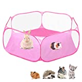 Small Animals C&C Cage Tent, Breathable & Transparent Pet Playpen Pop Open Outdoor/Indoor Exercise Fence, Portable Yard Fence for Guinea Pig, Rabbits, Hamster, Chinchillas and Hedgehogs