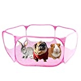 Orangelight Pet Playpen Small Animal Cage Tent Foldable Exercise Playpen Easy to Clean Yard Outdoor/Indoor Fence Portable Tent for Guinea Pig, Rabbits, Hamster, Chinchillas and Hedgehogs (Pink)