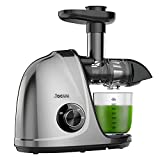 Jocuu Slow Masticating Juicer with Soft/Hard Modes Easy to Clean Quiet Motor & Reverse Function, Cold Press Juicer for Fruit & Vegetable, 90% Juice Yield, with Brush & Recipes (Grey)