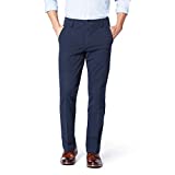 DOCKERS Men's Slim Fit Signature Khaki Lux Cotton Stretch Pants, Navy, 33W x 34L