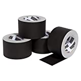 3 Inch Black Gaffers Tape - 4 Roll Multi Pack - 30 Yards per Roll - Easy Tear, Non Residue Gaff Tape - Waterproof Matte Cloth Gaffing Tape for Professional Photography, Filming, Stage Use