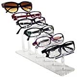 Mooca 6 Tier Acrylic Eyeglasses Frame Stand, Sunglasses Rack, Sunglasses Stand Acrylic Sunglasses Display, Sunglasses Rack Holder, Acrylic Glass Display, 8”H