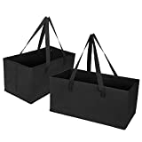 VENO 2 Packs Extra Large Reusable Grocery Shopping Bags, Storage Boxes, Handy, Premium Quality, Heavy Duty Tote with Handles, Reinforced Bottom. Foldable, Collapsible, Made from Recycled Material (XL)