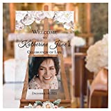 Floral Funeral Reception Sign - Celebrating The Life Of Poster - Life Celebration Poster - Personalized Funeral Reception Poster - Custom Memorial Sign With Photo