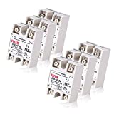 6PCS SSR-40DA Solid State Relay Single Phase Semi-Conductor Relay Input 3-32V DC Output 24-380V AC