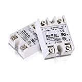 HiLetgo 2pcs SSR-60DA Solid State Relay Single Phase Semi-Conductor Relay Input 3-32V DC Output 24-380V AC