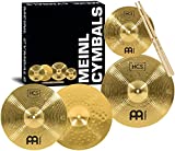 Meinl Cymbal Set Box Pack with 13" Hihats, 14" Crash, Plus Free 10" Splash, Sticks, and Lessons TWO-YEAR WARRANTY, (HCS1314-10S)