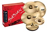 Sabian AAX Praise & Worship Cymbal Set 14â€³ Medium Hats 16â€³ and 18â€³ Crashes 21â€³ Ride FREE 10â€³ Splash (25005XC-PWB)