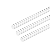 uxcell Acrylic Round Rod,3/8 inch Dia 10 inch Length,Transparent Clear Plastic Round Rod,Solid PMMA Bar 3pcs