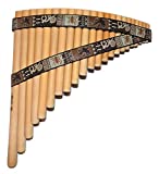 Bamboo Pan Flute 22 Pipes Natural Bamboo Nazca Lines Design From Peru - Case Included -