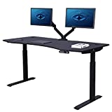 ApexDesk Elite Series 60" W Electric Height Adjustable Standing Desk (Memory Controller, 60" Black Top, Black Frame)