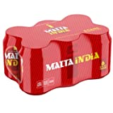 Malta India - Malt Beverage Non Alcoholic Original from Puerto Rico / Soda 8 oz Can - Shrink Wrap 6 Pack