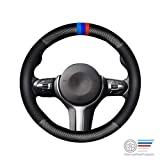 Carbon Fiber Pattern Steering Wheel Cover Sports Steering Wheel High-Grade Leather Set for X1 X3 X5 M