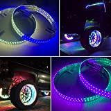 4PCS 17.5'' Dream Color LED Wheel lights For Car & Truck Single Row Chasing Rim Light IP68 Blue-Tooth App Control