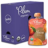 Plum Organics | Stage 1 | Organic Baby Food Meals [4+ Months] | Peach Puree | 3.5 Ounce Pouch (Pack Of 6)