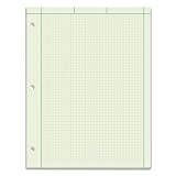 TOPS Engineering Computation Pad, 8-1/2" x 11", Glue Top, 5 x 5 Graph Rule on Back, Green Tint Paper, 3-Hole Punched, 100 Sheets (35500)