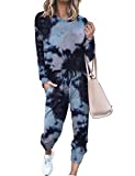 Oversized Sweatsuits Sets for Women 2 Piece Outfits Tie Dye Pullover Large