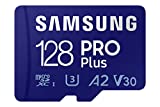 SAMSUNG Pro Plus Micro SD Memory Card + Adapter, 128GB microSDXC, Up to 160MB/s UHS-I, U3, A2, V30Full HD & 4K UHD, Expanded Storage for Phone, Gaming, Tablet, MB-MD128KA/AM