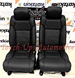 KATZKIN Black Leather Seat Covers Compatible with 2014-2015-2016-2017-2018-2019-2020 Toyota Tundra CrewMax