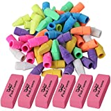 Mr. Pen- Pencil Erasers Set, 6pc Pink Erasers and 60pc Pencil Top Erasers, Pencil Eraser, Pencil Erasers Toppers, Erasers for Pencils Tops, Erasers for Kids, Pink Erasers, Cap Erasers, Eraser Tops.