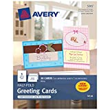 Avery Printable Greeting Cards, Half-Fold, 5.5" x 8.5", Matte White, 20 Blank Cards with Envelopes (3265)