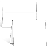 Ohuhu Blank White Cards and Envelopes 100 Pack, 5 x 7 Heavyweight Folded Cardstock and A7 Envelopes for DIY Christmas Greeting Cards, Wedding, Birthday, Invitations, Thank You Cards & All Occasion