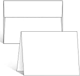 Ohuhu Blank White Cards and Envelopes 50 Pack, 5 x 7 Heavyweight Folded Cardstock and A7 Envelopes for DIY Greeting Cards, Wedding, Birthday, Invitations, Thank You Cards & All Occasion