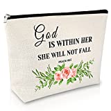 Inspirational Gift makeup bag Religious Gift for Women Bible Verse Gift Cosmetic Bag Birthday Gifts for Girls Friend Encouragement Graduation Christmas Gift Travel Cosmetic Pounch