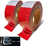Trailer Reflective Tape Outdoor DOT C2 Reflector Tape 2 inch x 200 feet Waterproof White Silver Red Reflective Tape for Cars Trailers Trucks 200 FT High Visibility Contrast Duct Safety Sticker Strips