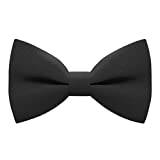 Black Bow Ties for Men Cool Black Bow Tie - Fabric Pretied Unisex Adjustable Big Colorful Fashion for Womens Mens Wedding Prom Black Bow Ties in shop Bow Tie House (Large, Black)
