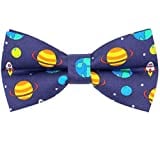 OCIA Cotton Fun Pattern Bow Tie for Mens Boys Kids Cute Pre-tied Bowties (Space Pattern)